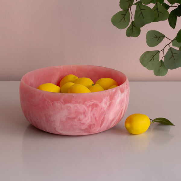 Resin Sorbet Large Round Bowl Raspberry - Bowl Detail | Bone & Brass