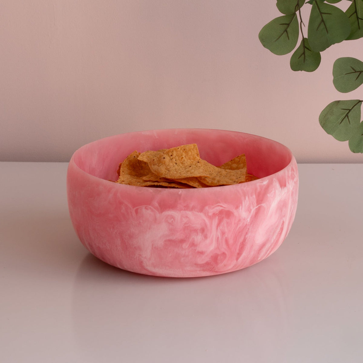 Resin Sorbet Large Round Bowl Raspberry - Bowl View | Bone & Brass