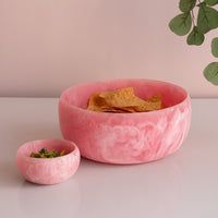 Resin Sorbet Large Round Bowl Raspberry - Bowl Detail | Bone & Brass