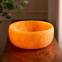 Resin Sorbet Large Round Bowl Tangerine - Bowl Top View | Bone & Brass