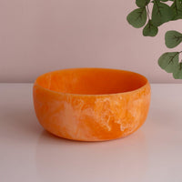 Resin Sorbet Large Round Bowl Tangerine - Bowl View | Bone & Brass