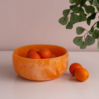 Resin Sorbet Large Round Bowl Tangerine - Bowl Detail | Bone & Brass