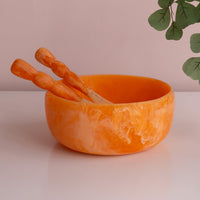 Resin Sorbet Large Round Bowl Tangerine - Bowl Top View | Bone & Brass