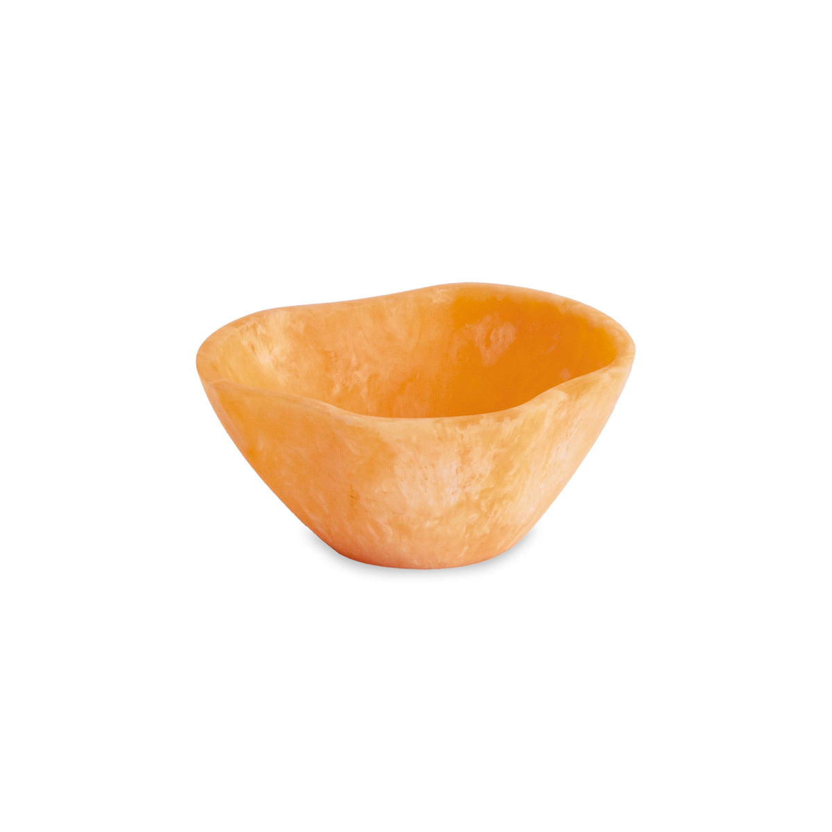 Tangerine Resin Sorbet Wavy Round Dinner Bowl | Bone & Brass