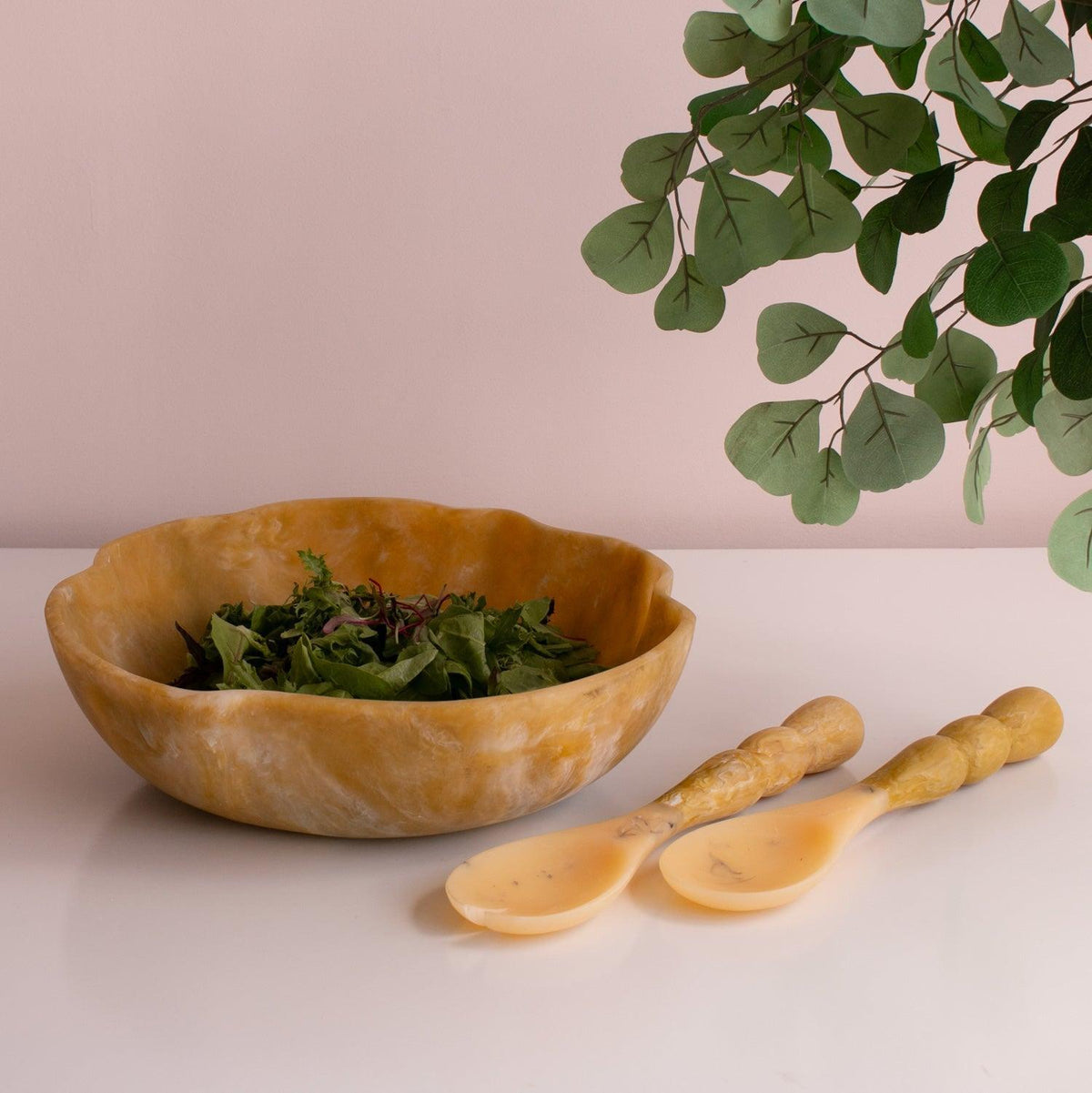 Resin Sorbet Salad Servers Matcha - Set Detail | Bone & Brass