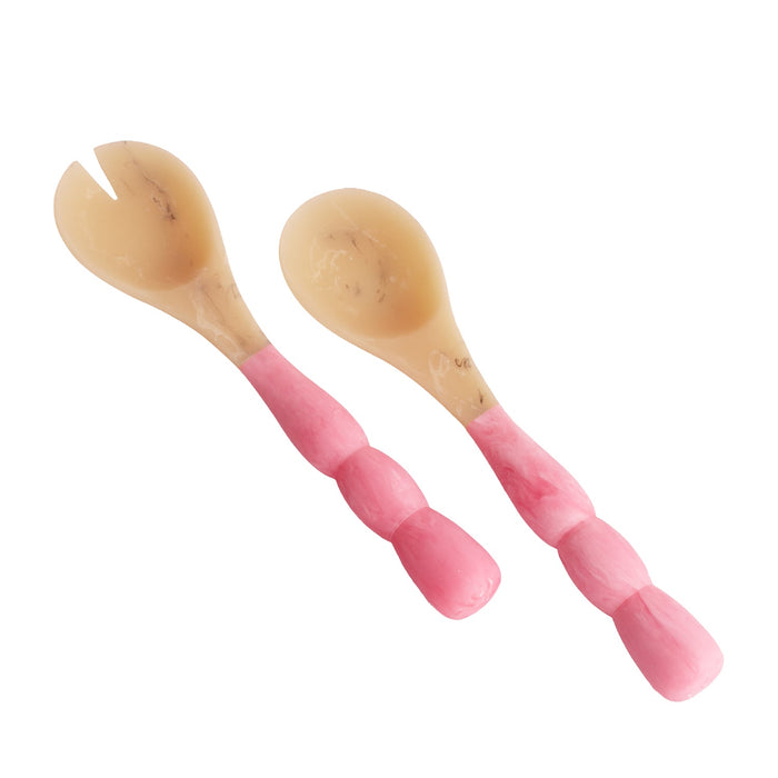 Resin Sorbet Salad Servers Raspberry | Bone & Brass