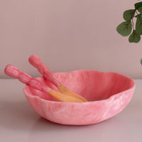 Resin Sorbet Salad Servers Raspberry - Set Detail | Bone & Brass