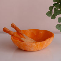 Resin Sorbet Salad Servers Tangerine - Handle Detail | Bone & Brass