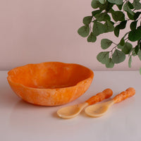 Resin Sorbet Salad Servers Tangerine - Set Detail | Bone & Brass