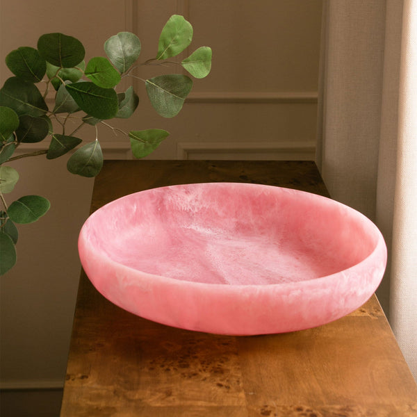 Rasberry Resin Large Oval Bowl