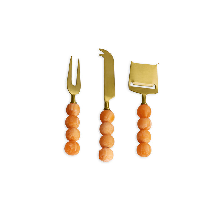 Resin Sorbet Cheese Set 3 Tangerine | Bone & Brass