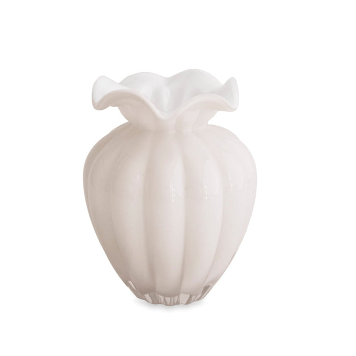 Glass Vento Large Vase Cream | Bone & Brass