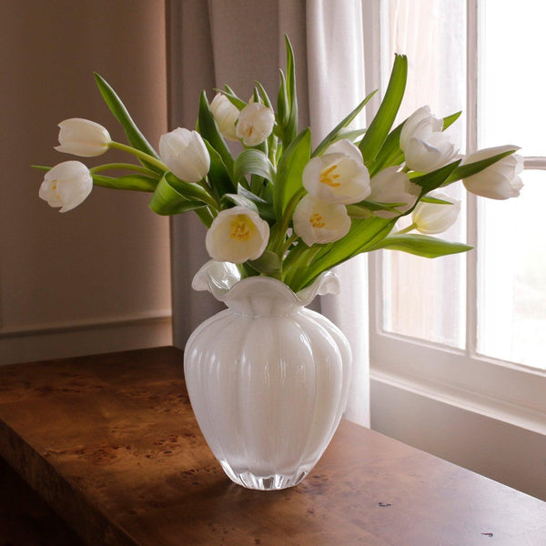 Glass Vento Large Vase Cream - Vase Detail | Bone & Brass