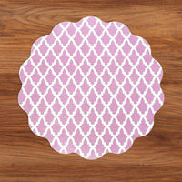 Vida Eggplant Pink Reversible Round Placemats Set 4 Blue & Pink - Placemat Side View | Bone & Brass