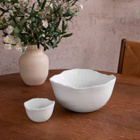 Vida Nube Osaka Medium Bowl White - Bowl Side View | Bone & Brass