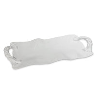 Vida Sasha Long Rectangle Tray Handles White | Bone & Brass