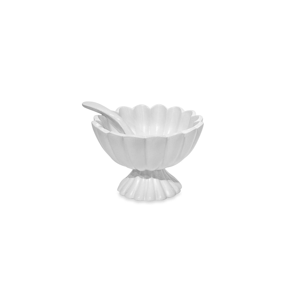 Vida Vienna Mini Pedestal Spoon White | Bone & Brass