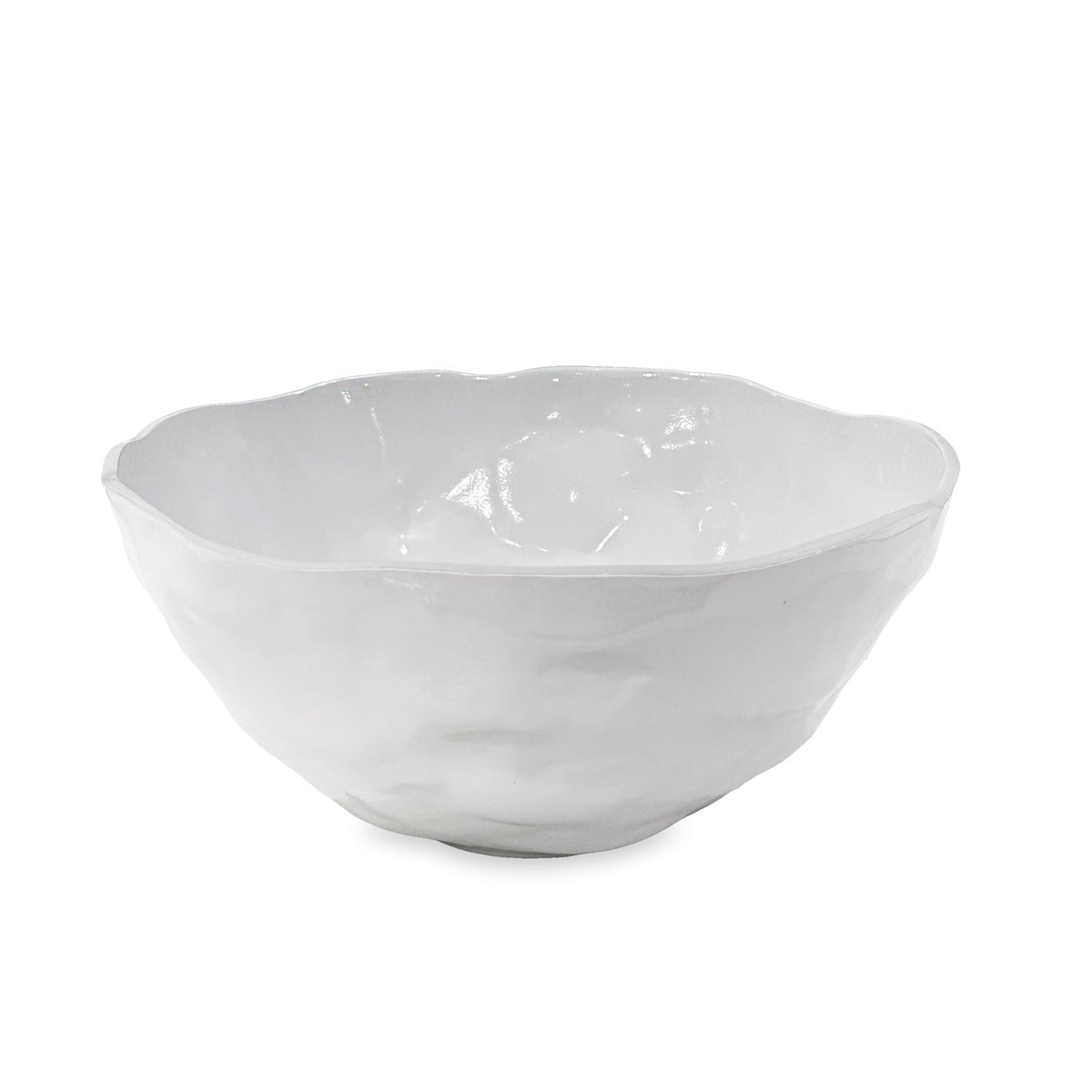 Vida Nube Large Deep Round Bowl White | Bone & Brass
