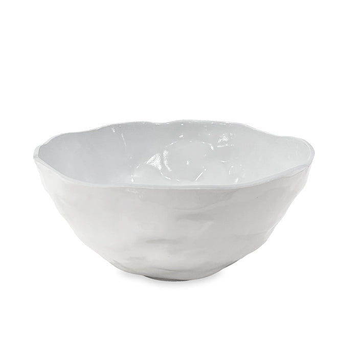 Vida Nube Large Deep Round Bowl White | Bone & Brass