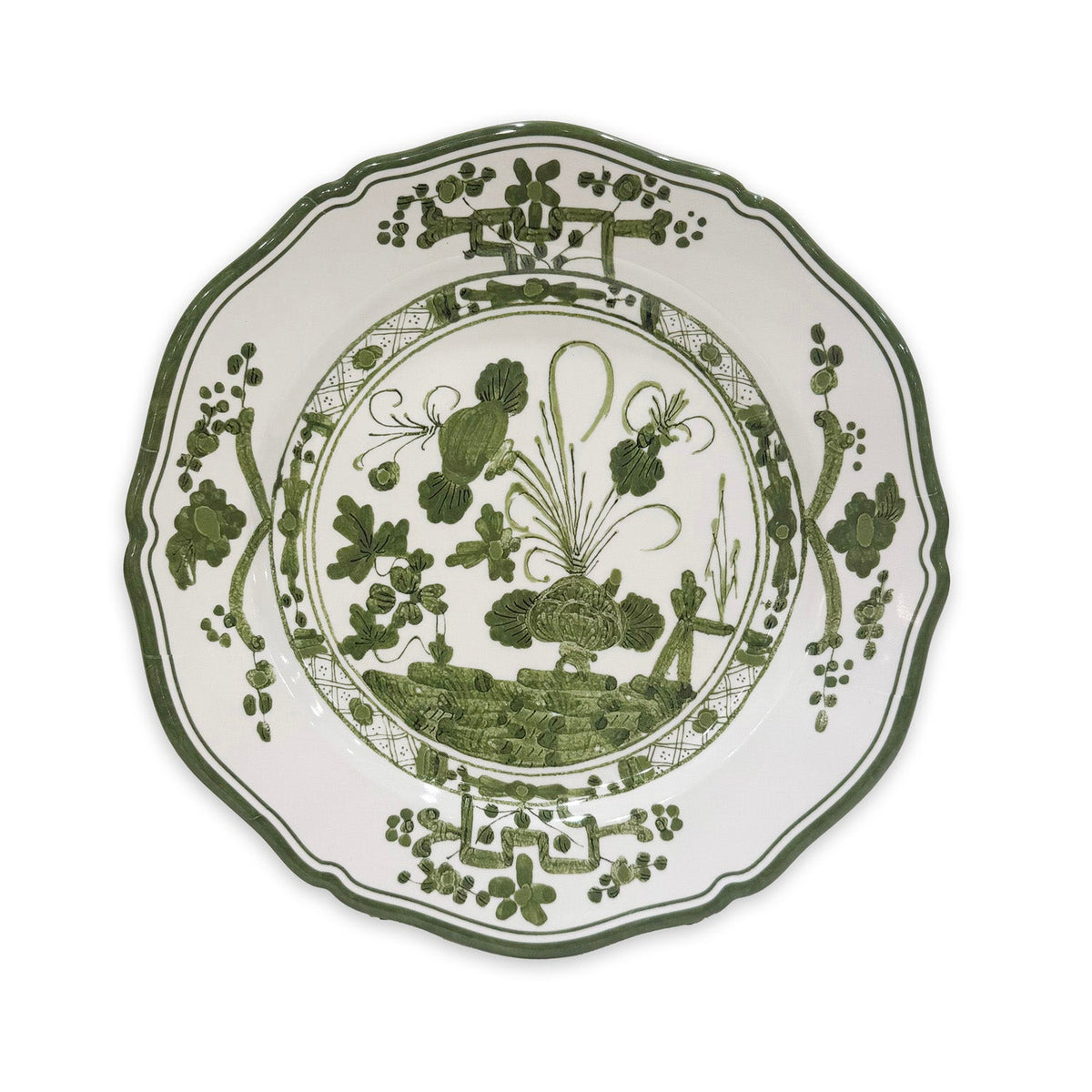 Green & White Faenza Dinner Plate Set of 4
