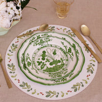 Green & White Faenza Dinner Plate Set of 4