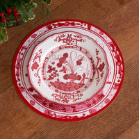 White & Red Faenza Dinner Plate Set of 4
