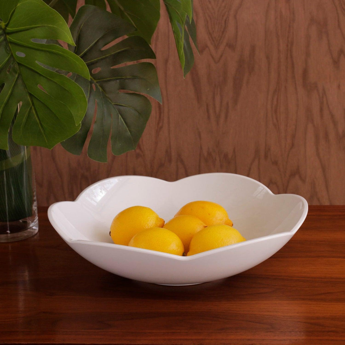 White Amelia Medium Serving Bowl - Bowl Detail | Bone & Brass