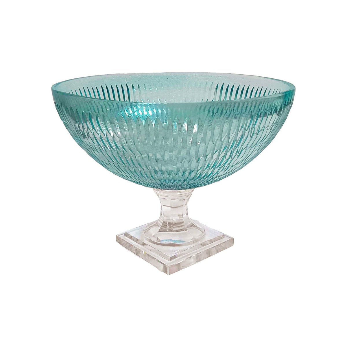 Glass Eclat Centerpiece Pale Blue & Clear | Bone & Brass