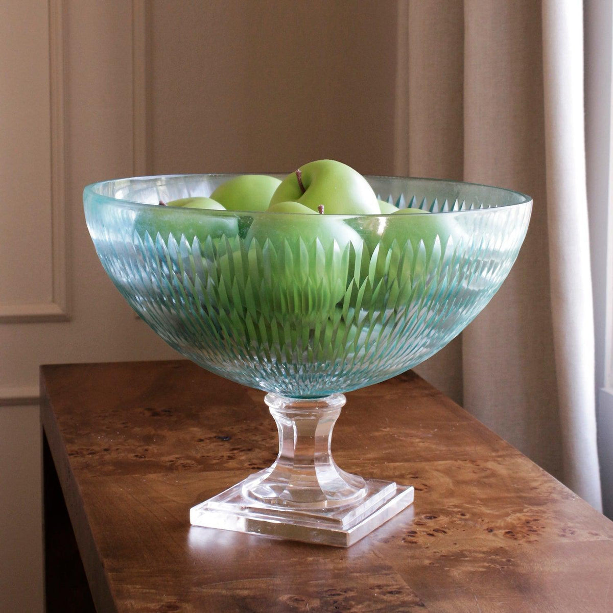Glass Eclat Centerpiece Pale Blue & Clear - Centerpiece View | Bone & Brass