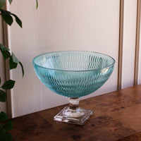 Glass Eclat Centerpiece Pale Blue & Clear - Centerpiece Top View | Bone & Brass