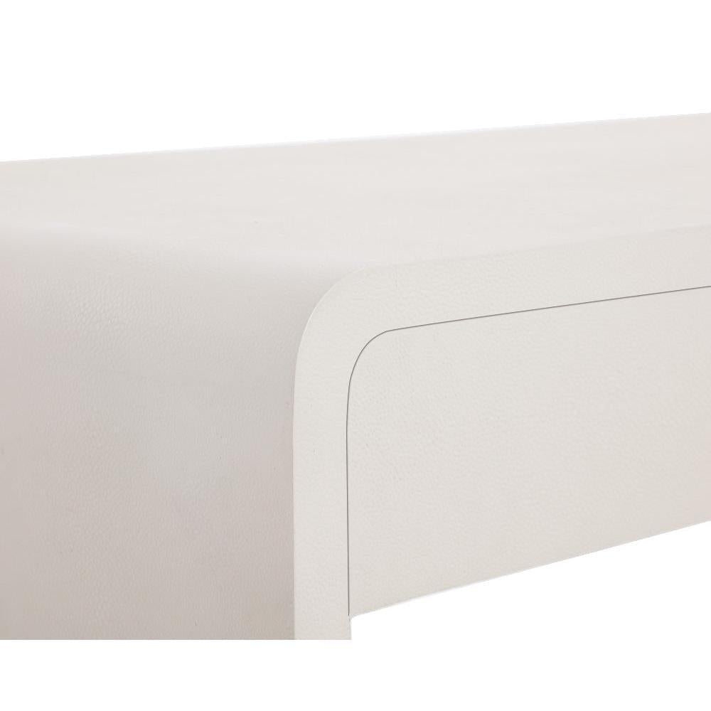 Ilona Oyster Shagreen & Brass Desk - Desk View | Bone & Brass