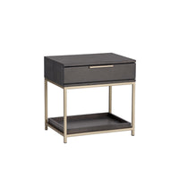 Rebel Nightstand - Charcoal Grey & Gold