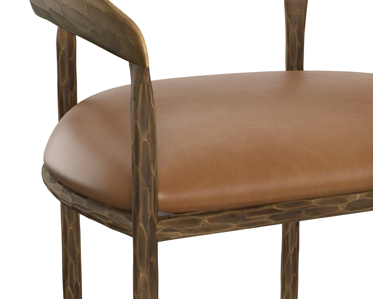 Zanatta Tan Leather Counter Stool