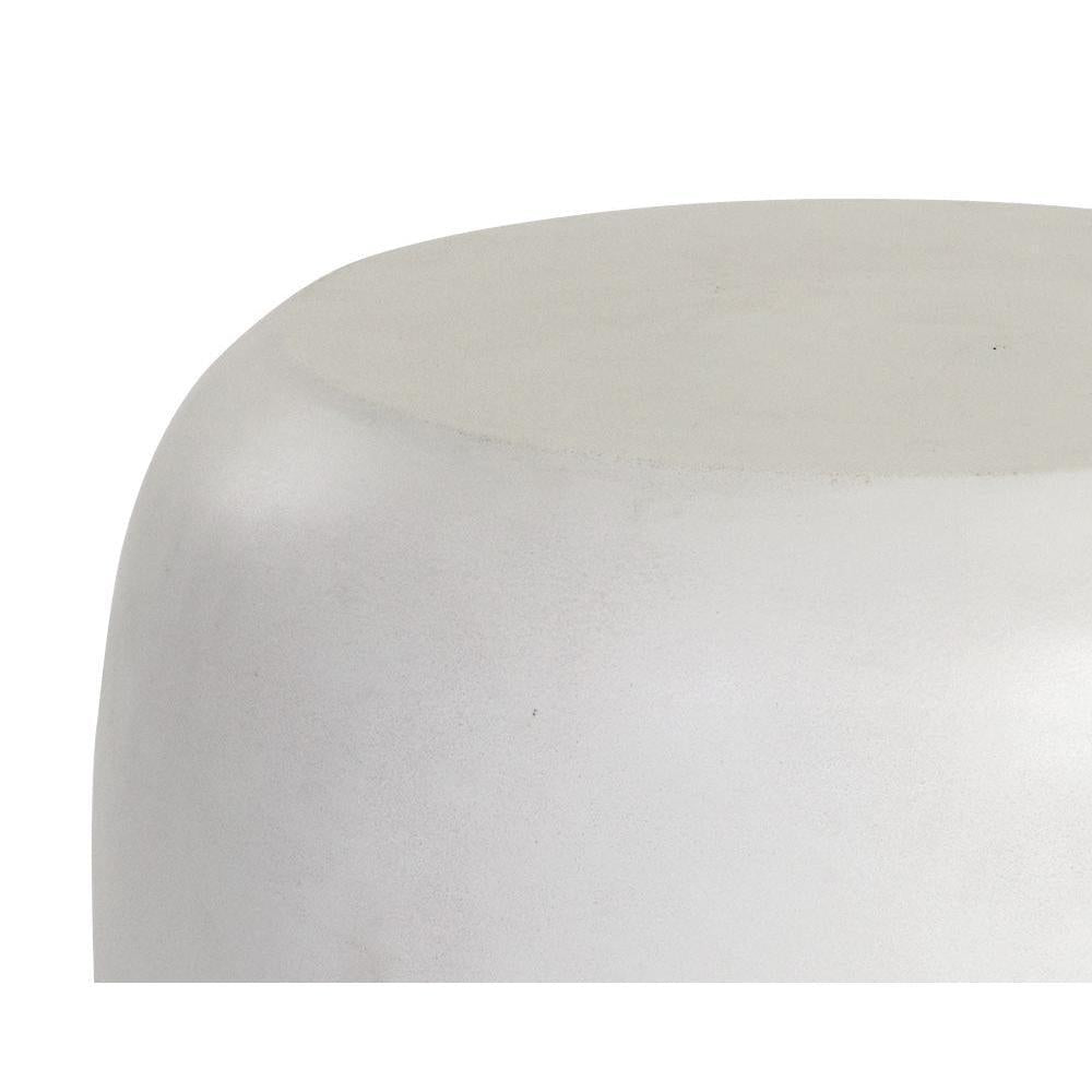 White Concrete Outdoor End Table - Table Detail | Bone & Brass