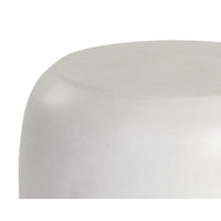 White Concrete Outdoor End Table - Table Detail | Bone & Brass