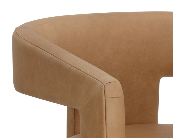 Cobourg Ludlow Sesame Leather Lounge Chair