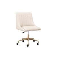 Halden Beige Linen Office Chair | Bone & Brass