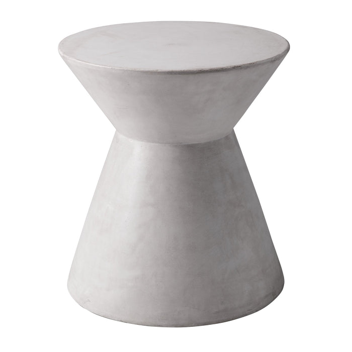 Astley White Concrete Hourglass Side Table