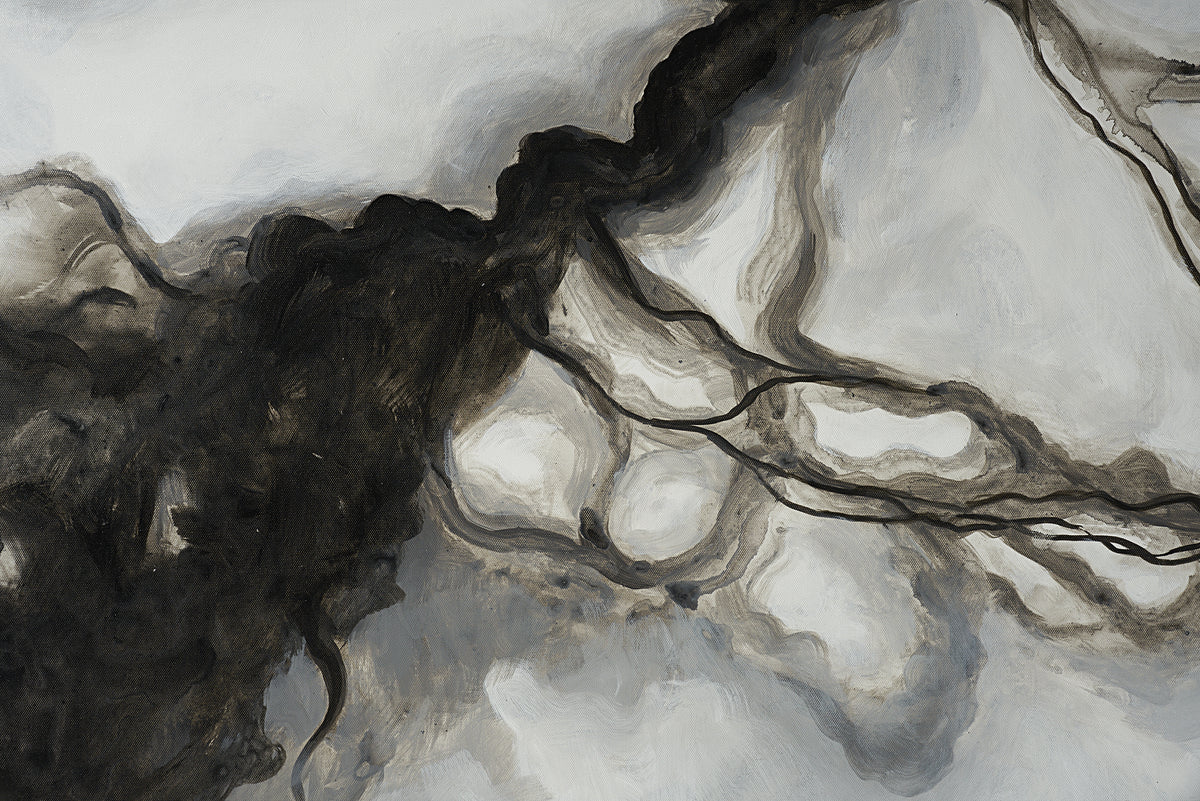 Smoke Screen 72" X 48" - Black Floater Frame