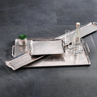 40-Inch Long Nickel Decorative Tray - Tray Top View | Bone & Brass