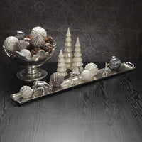 40-Inch Long Nickel Decorative Tray - Tray Side View | Bone & Brass