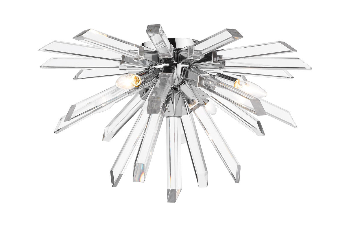 Chrome Crystal Rod Flush Mount