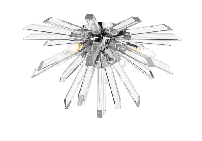 Chrome Crystal Rod Flush Mount