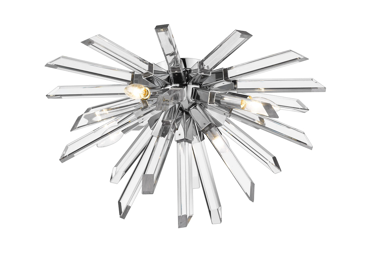 Chrome Crystal Rod Flush Mount