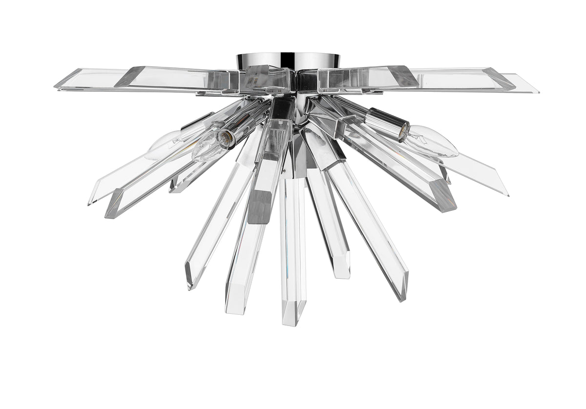 Chrome Crystal Rod Flush Mount