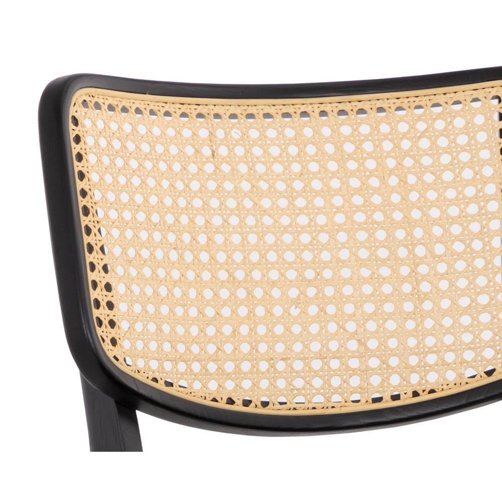 Annex Black & Natural Rattan Counter Stool - Stool Seat Detail | Bone & Brass