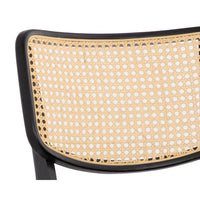 Annex Black & Natural Rattan Counter Stool - Stool Seat Detail | Bone & Brass