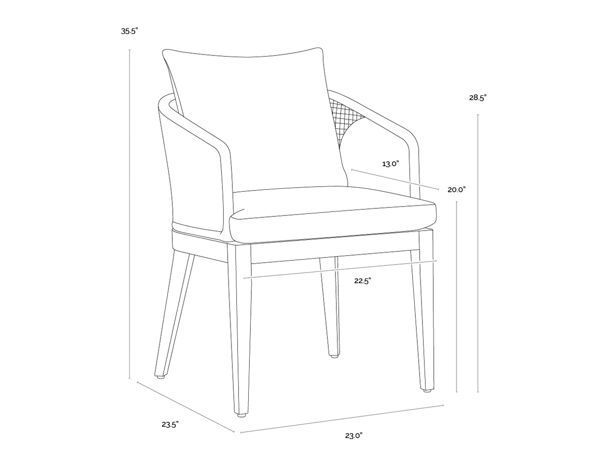 Capri Dining Drift Brown - Palazzo Cream Armchair