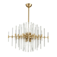 Montreal Aged Brass & Glass Chandelier, Large