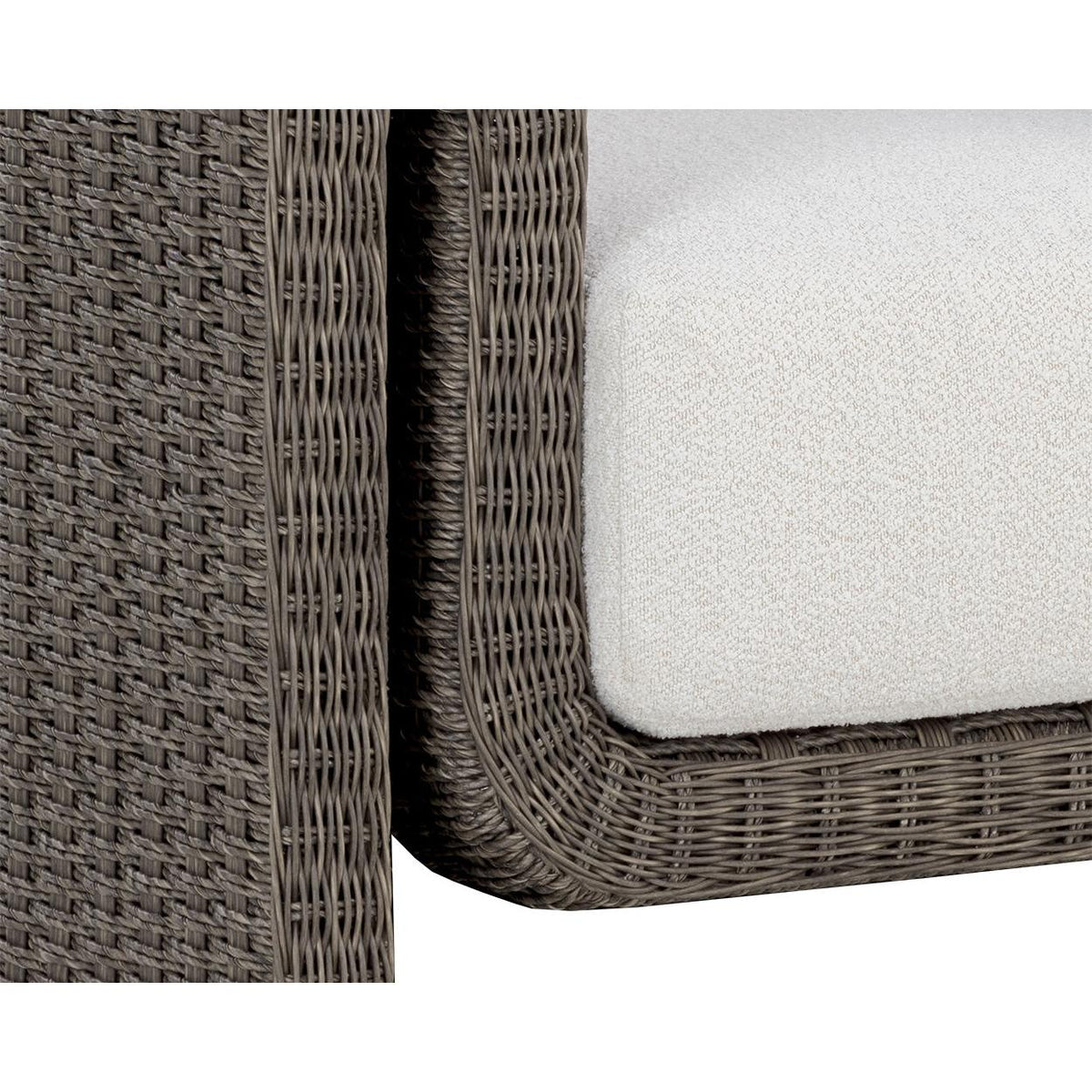 Tibi Charcoal Grey Handwoven Wicker Outdoor Lounge Chair